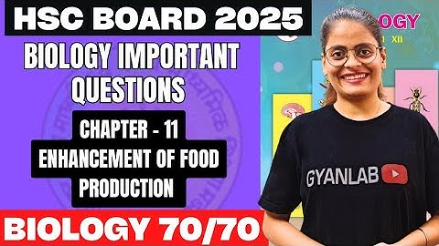 ✅Biology IMP Questions 70/70 | Chp 11 - Enhancement of Food Production | Gyanlab | Anjali Patel