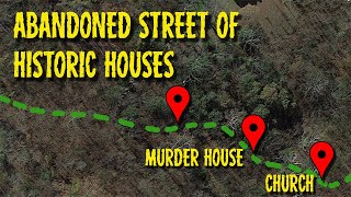 I found ABANDONED STREET of historic houses in woods of Pennsylvania