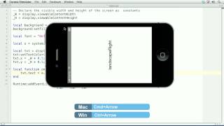 Corona SDK Tutorial | Handling Device Orientation Events