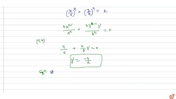 If the straight line `x cosalpha + ysinalpha=p` touches the curve `(x/a)^n+(y/b)^n=2` at the p