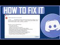 DISCORD A FATAL JAVASCRIPT ERROR OCCURRED FIX (NEW)