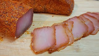 Homemade, pork basturma recipe.