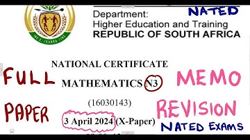 Mathematics N3 April 2024 Memo Full Paper Revision @mathszoneafricanmotives