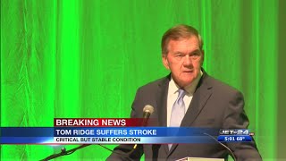 Former Pennsylvania Governor Tom Ridge hospitalized after stroke