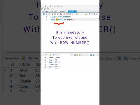 row number function in SQL using MySQL database #shorts #sql #mysql #coding #database