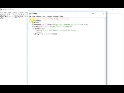 Python program to calculate arc length of an angle - YouTube