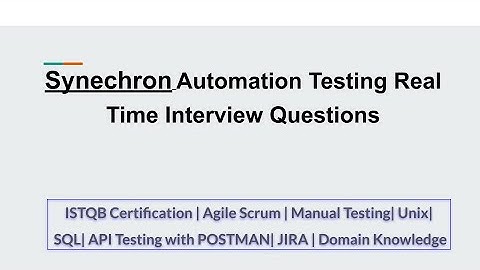 Automation Testing  Synechron  |  Automation Testing Real Time Interview Questions