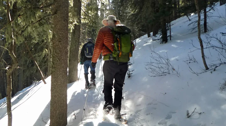 My first time on snowshoes, with an aerial tram ride