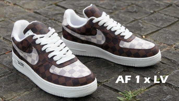 WOULD YOU PAY $352,000? NIKE x LOUIS VUITTON MOST EXPENSIVE AIR FORCE 1  MONOGRAM BROWN DAMIER AZUR 