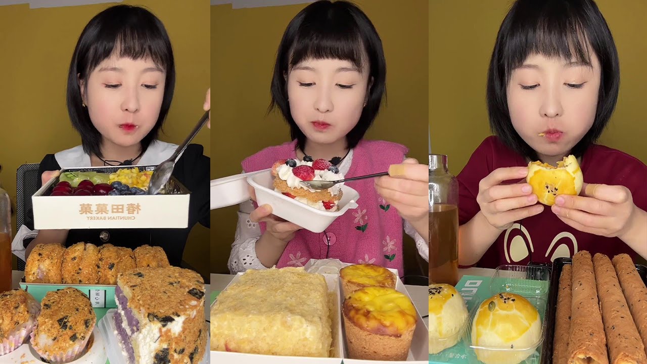 【ASMR】草莓奶油圈#吃播#甜品#奶油#沉浸式#老默妹子