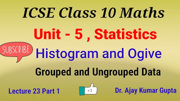 Histogram and Ogive | ICSE Class 10 Maths | Statistics | Selina Ex 23 | Grouped Ungrouped Data |