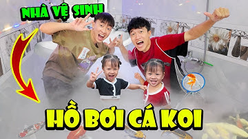 Anh Tóc Xoăn Biến Nhà Vệ Sinh Thành Hồ Bơi Cá Koi Vô Cực - 2 Em Vy Bất Ngờ Thích Thú
