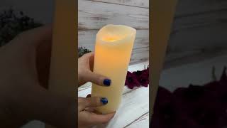 Светодиодная свеча с имитацией пламени Magic Flame, кремовая восковая, батарейка (Peha)