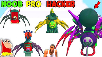 UPGRADING NOOB Choo Choo Charles into HACKER | HORROR TRAIN  NOOB vs PRO vs HACKER SHINCHAN CHOP