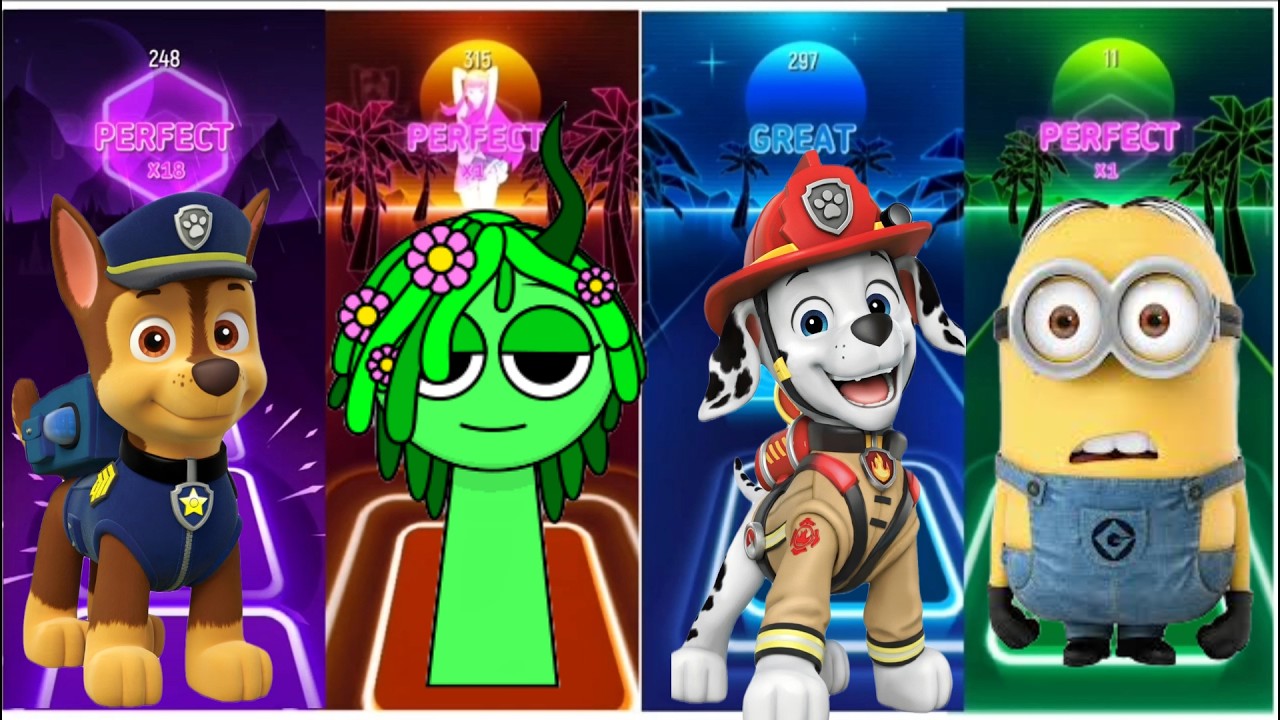 Paw Patro,Minion,l,Sprunki,Tiles Hop Game 🎶