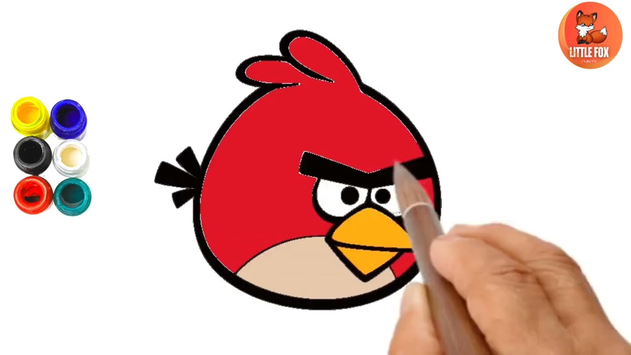 Angry Bird - Red Face |How to draw Angry Bird - Red easily in Step by Step 