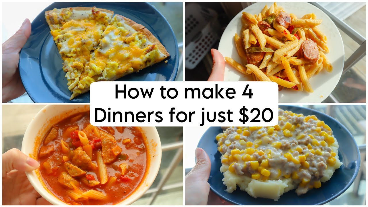 Making 4 Dinners for $20 from Dollar Tree | Budget Meals that Serve 2 ...
