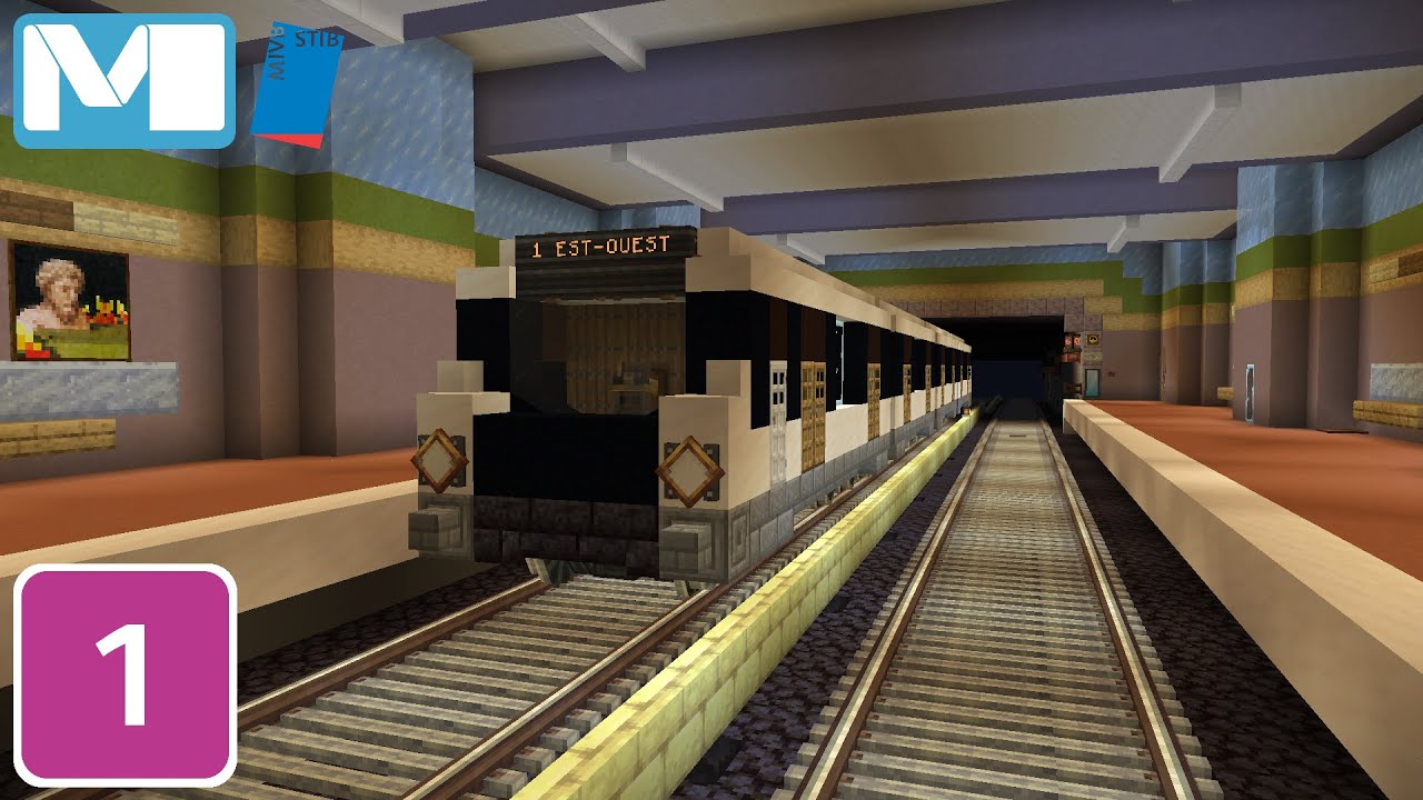 Métro bruxellois / Brussels subway : Ligne 1 (Minecraft)