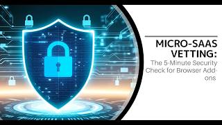 Micro SaaS Vetting The 5 Minute Security Check for Browser Add ons