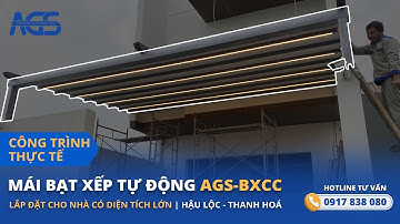Thi công mái bạt xếp tự động AGS BXCC che nắng hiên trước tại Thanh Hoá | AGS 0917 838 080