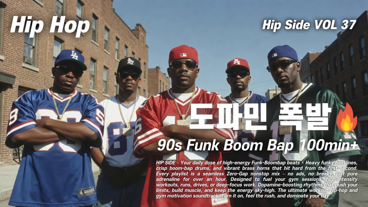[Playlist]🔥 논스톱 도파민 폭발 90s East Coast Funk Boom Bap 100min+ | 고강도 헬스장 모드