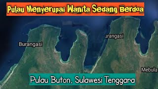 Pulau Menyerupai Wanita Sedang Berdoa di Pulau Buton Sulawesi Tenggara Indonesia