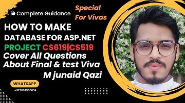 How to Make Database | Final Viva of CS619 & CS519 | ASP.Net Database Cover Related Project Coding