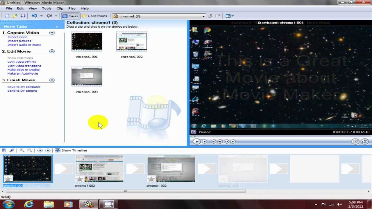 windows movie maker in windows 7 how to open