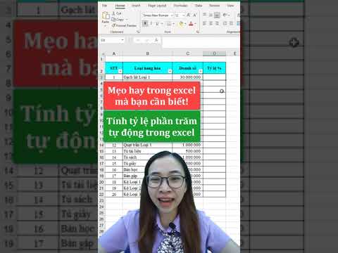 Tuyệt chiêu tính tỷ lệ phần trăm tự động trong Excel – Excel cho người đi làm | Nguyễn Thị Hường 2023 vừa cập nhật