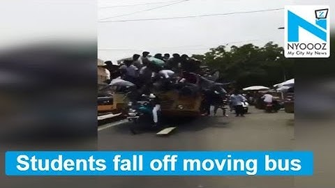 Viral: Students fall off moving bus while celebrating 