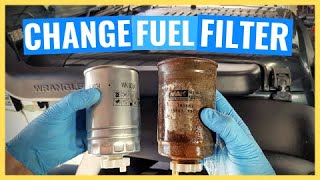 How to Change Diesel Fuel Filter in Jeep Wranger CRD - YouTube