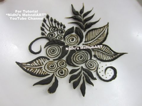 Creative Arabic Flower Leaf Patch Henna Mehndi Design Tutorial - YouTube