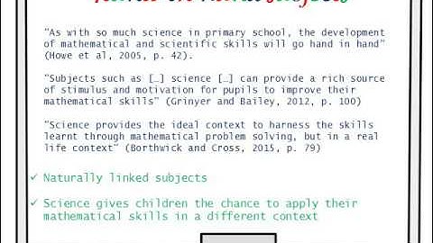 Birmingham City University - EDU7174 - Part B - Cross Curricular teaching of mathematics and science