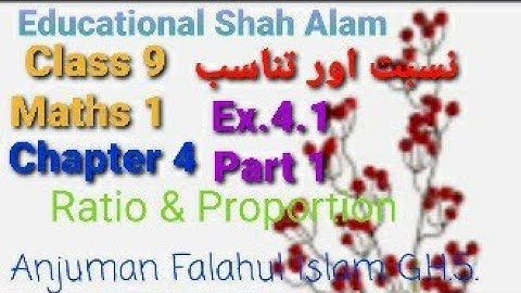 Std.9 Maths 1/Urdu Medium/Chapter 4/Ex.4.1 Part 1/Ratio and Proportion/نسبت اور تناسب