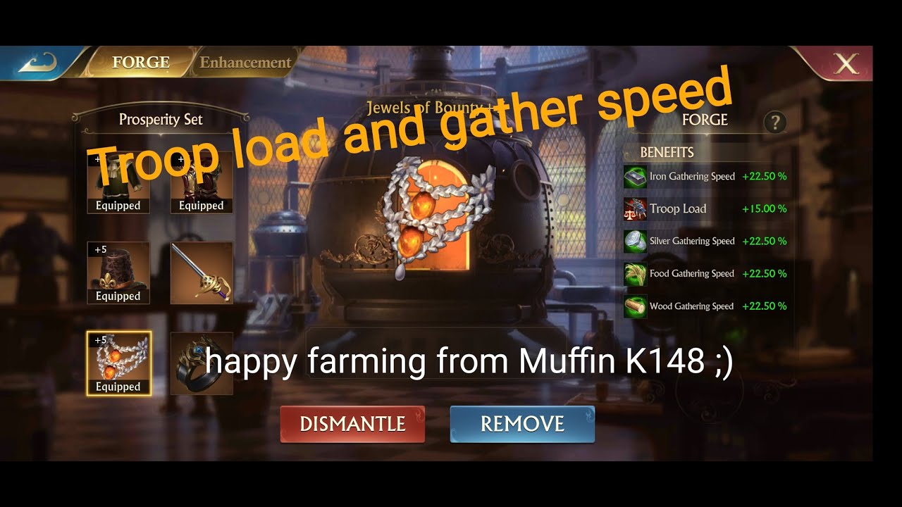 Muffin K148 - FARMER ALERT!! - troop load and gathering speed FREE ideas - guns of glory