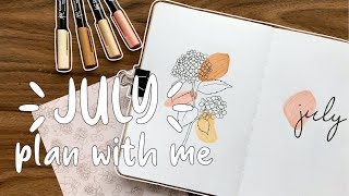 Minimal hydrangea bullet journal theme | July 2020 Plan With Me Minimal hydrangea bullet journal theme | July 2020 Plan With Me