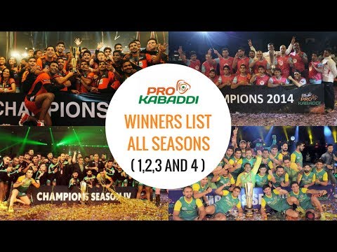 pro kabaddi winners list
