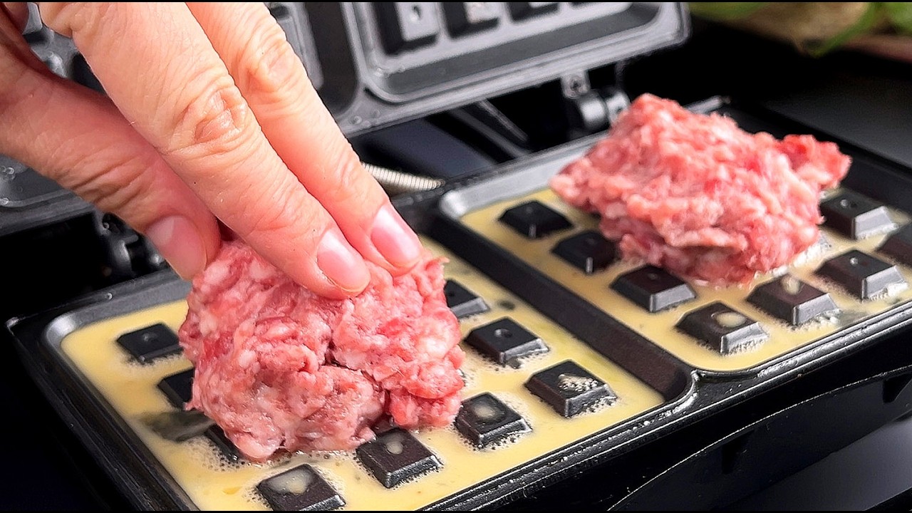 Все вафельницы были куплены для этого рецепта! Просто положите фарш в вафельницу!