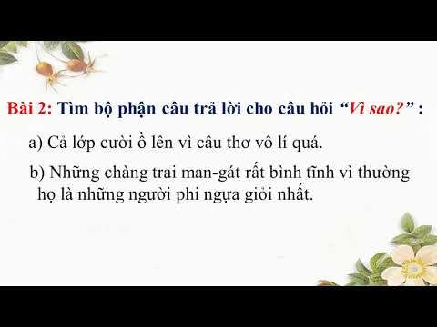 Tuần 25- Luyện từ và câu - Nhân hóa.Ôn cách đặt câu và trả lời câu hỏi Vì sao?/61