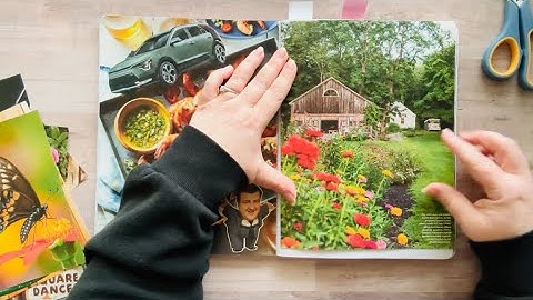 Glue with me! ❤️ Magazine Collage in a Composition Notebook