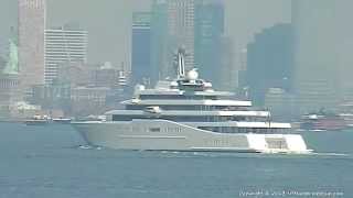 YACHT ECLIPSE Arrives New York Harbor 2-13-2013