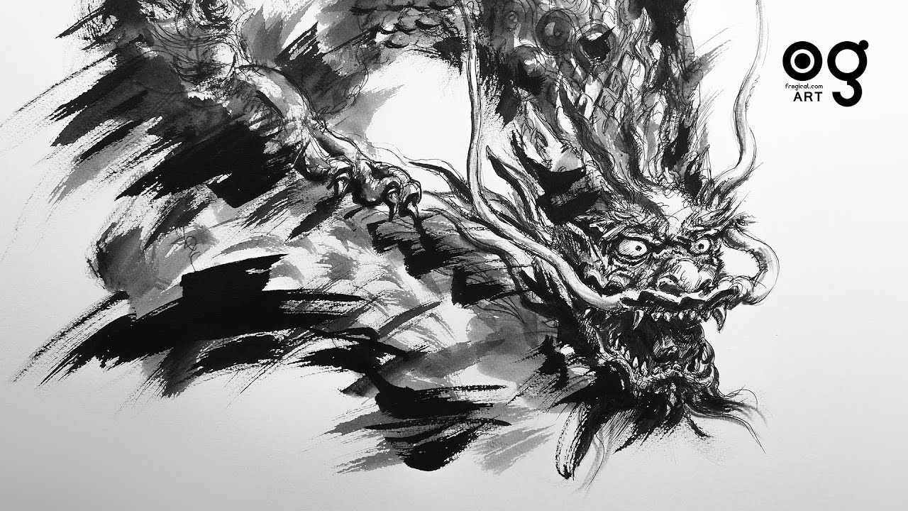 How to draw a Chinese Dragon (龍) step by step 003/ The Way of The ...