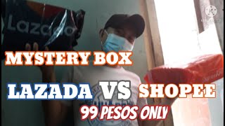 Mystery Box Unboxing LAZADA vs SHOPEE 99 Pesos Only
