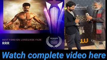 RRR wins best foreign language Film at critics choice Awards | Full video |