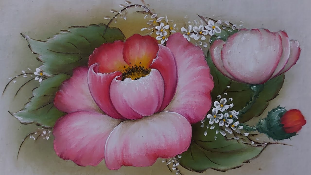 20 - Pintura 2026 - Pintura de papoula em tecido