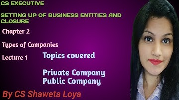 Chapter-2_Lecture-1_Types of Companies|CS Executive|Setting up of business entities and Closure