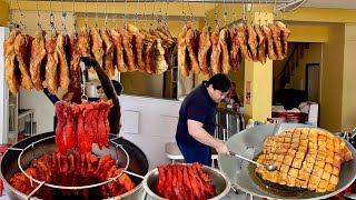 : Non Stop Orders! Making 500 Kg of Red Roast Pork & Crispy Pork Belly | Thai Street Food
