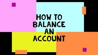 How to balance an account