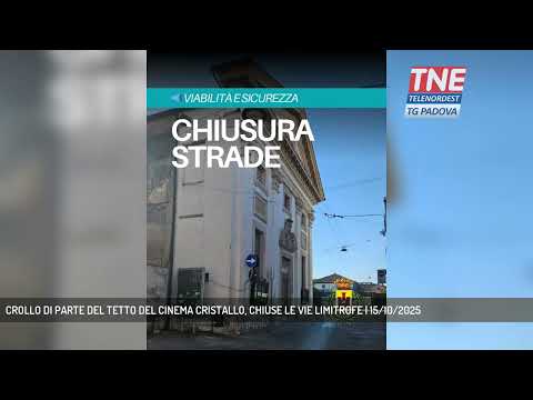 CROLLO DI PARTE DEL TETTO DEL CINEMA CRISTALLO, CHIUSE LE VIE LIMITROFE | 15/10/2025