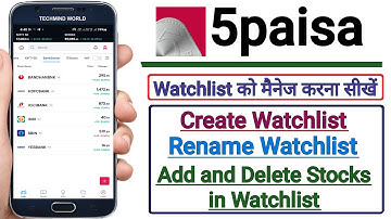 How to Create Watchlist in 5Paisa | 5Paisa Watchlist me stocks Add or Delete kaise kare |